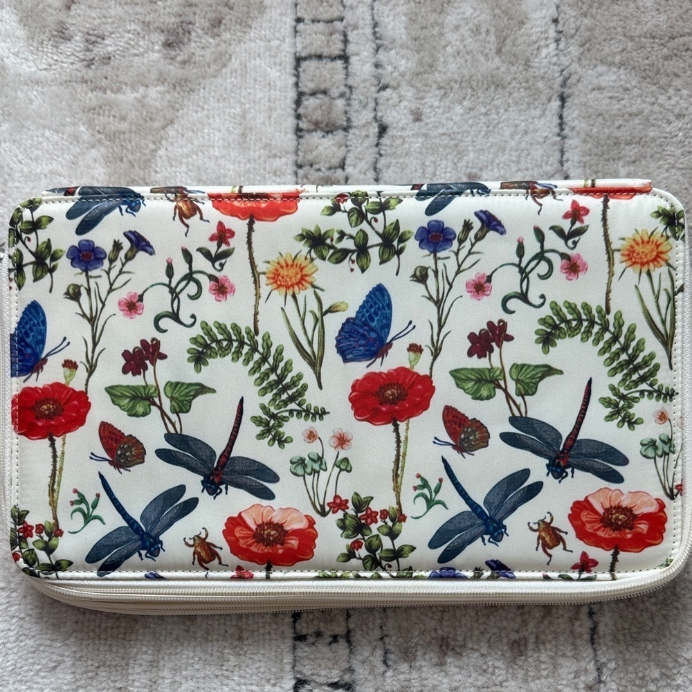Floral and Insect Print Pencil Carrier